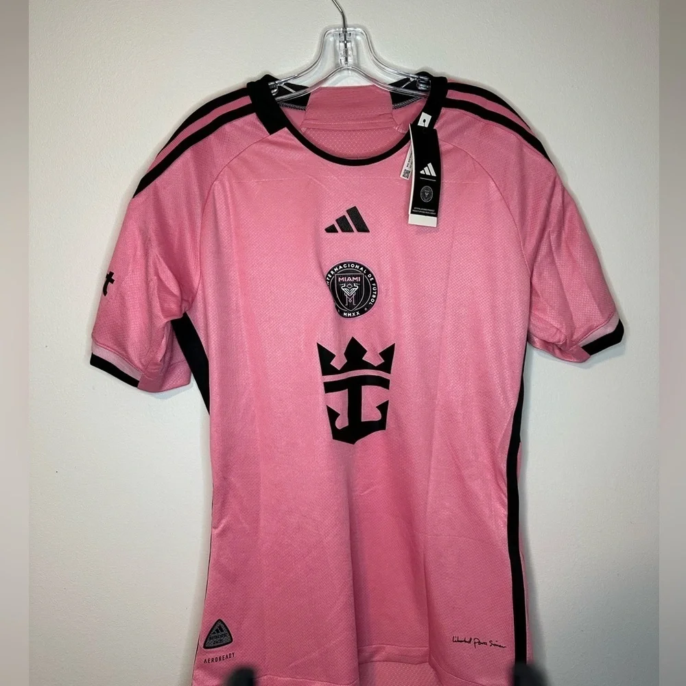 adidas Men Inter Miami CF Home Shirts Pink Soccer Football Tee Top Jersey sz M